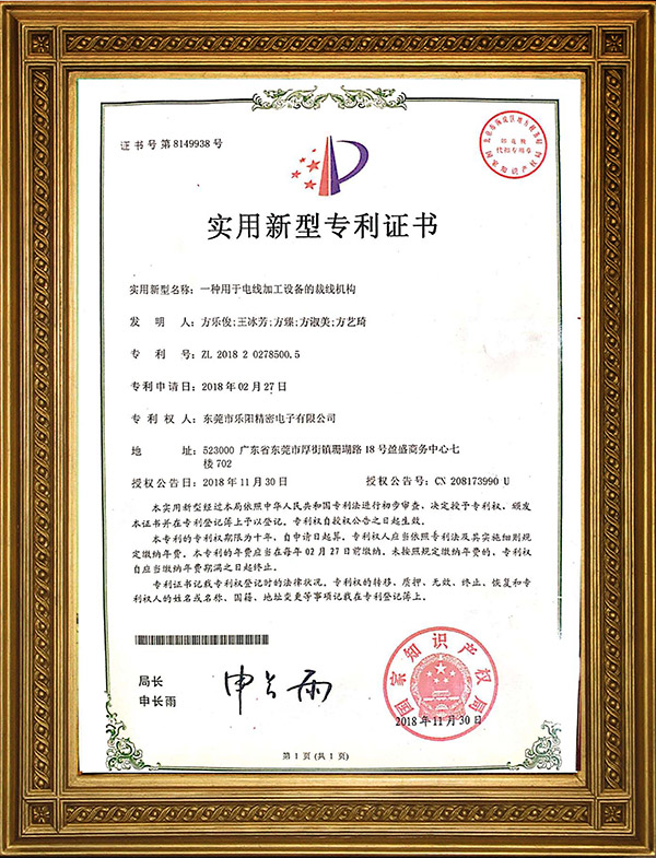 實(shí)用新型專利證書(shū) 實(shí)用新型專利證書(shū)